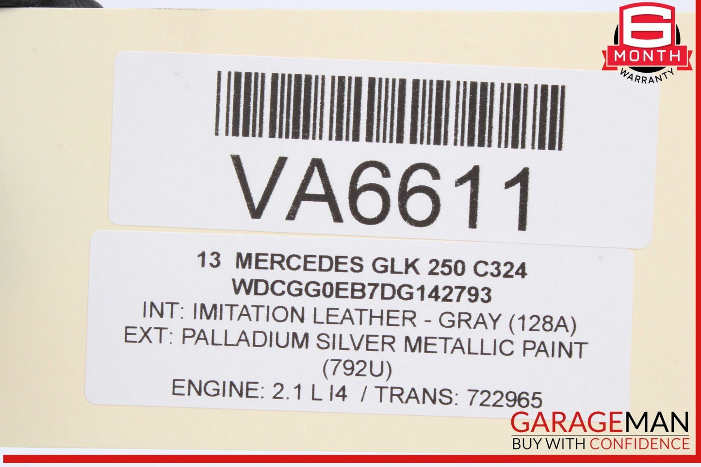 08-16 Mercedes X204 GLK250 GLK350 Rear Right Door Window Regulator Motor OEM