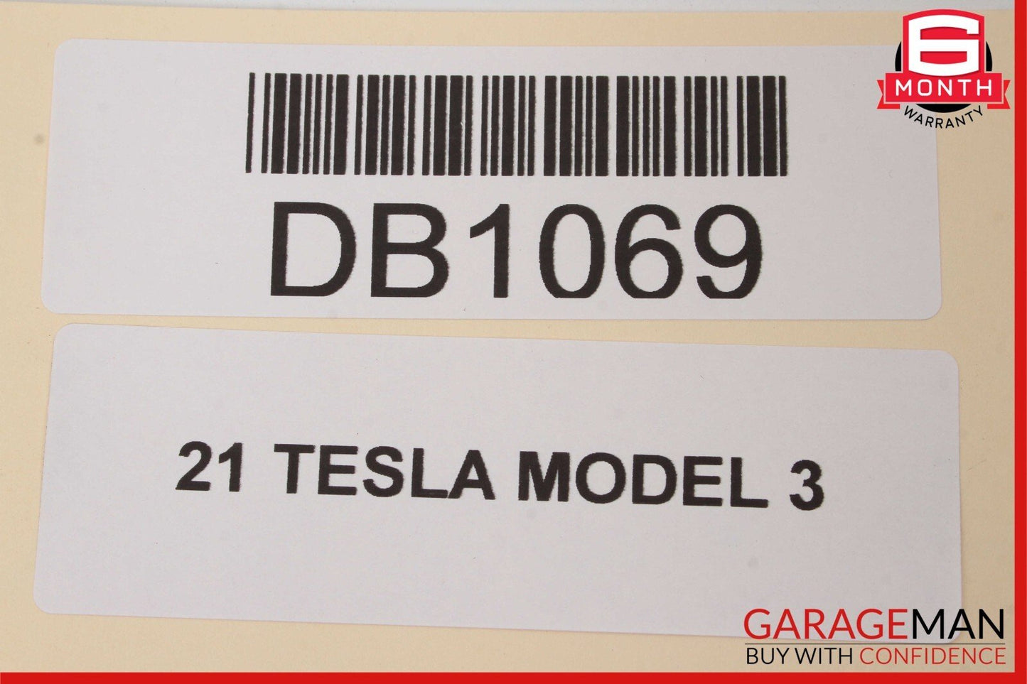 17-22 Tesla Model 3 Front Right Passenger Side Bottom Lower Seat Cushion White