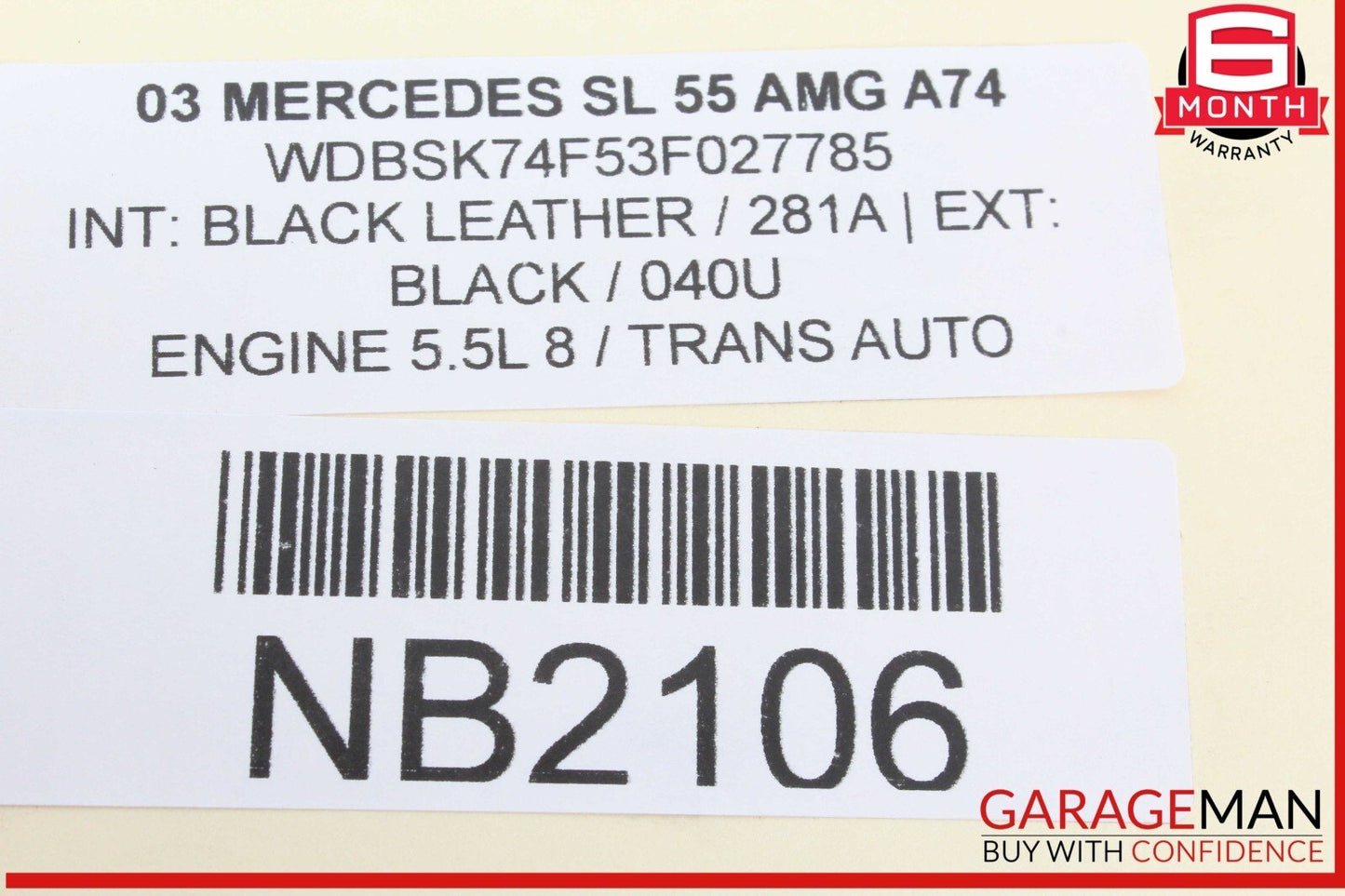03-06 Mercedes R230 SL55 AMG Steering Column Combination Switch Assembly OEM