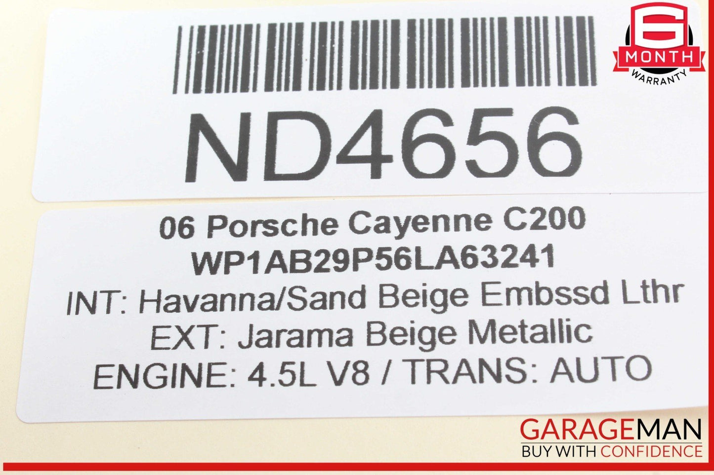 03-06 Porsche Cayenne 955 Front Right Passenger Side Marker Light 7L5945072A OEM
