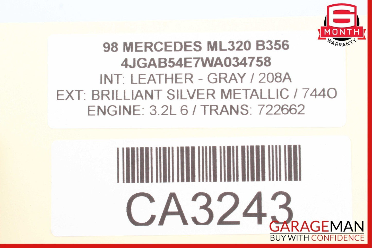 98-05 Mercedes W163 ML320 ML55 AMG Front Right Side Axle CV Half Shaft OEM