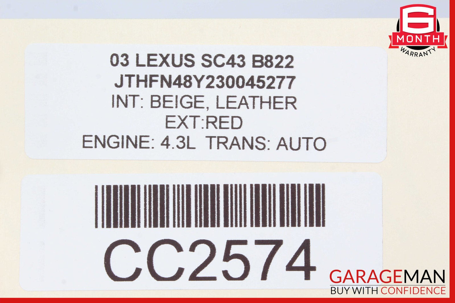 02-10 Lexus SC430 Convertible Rear Windshield Wind Shield Back Window Glass OEM