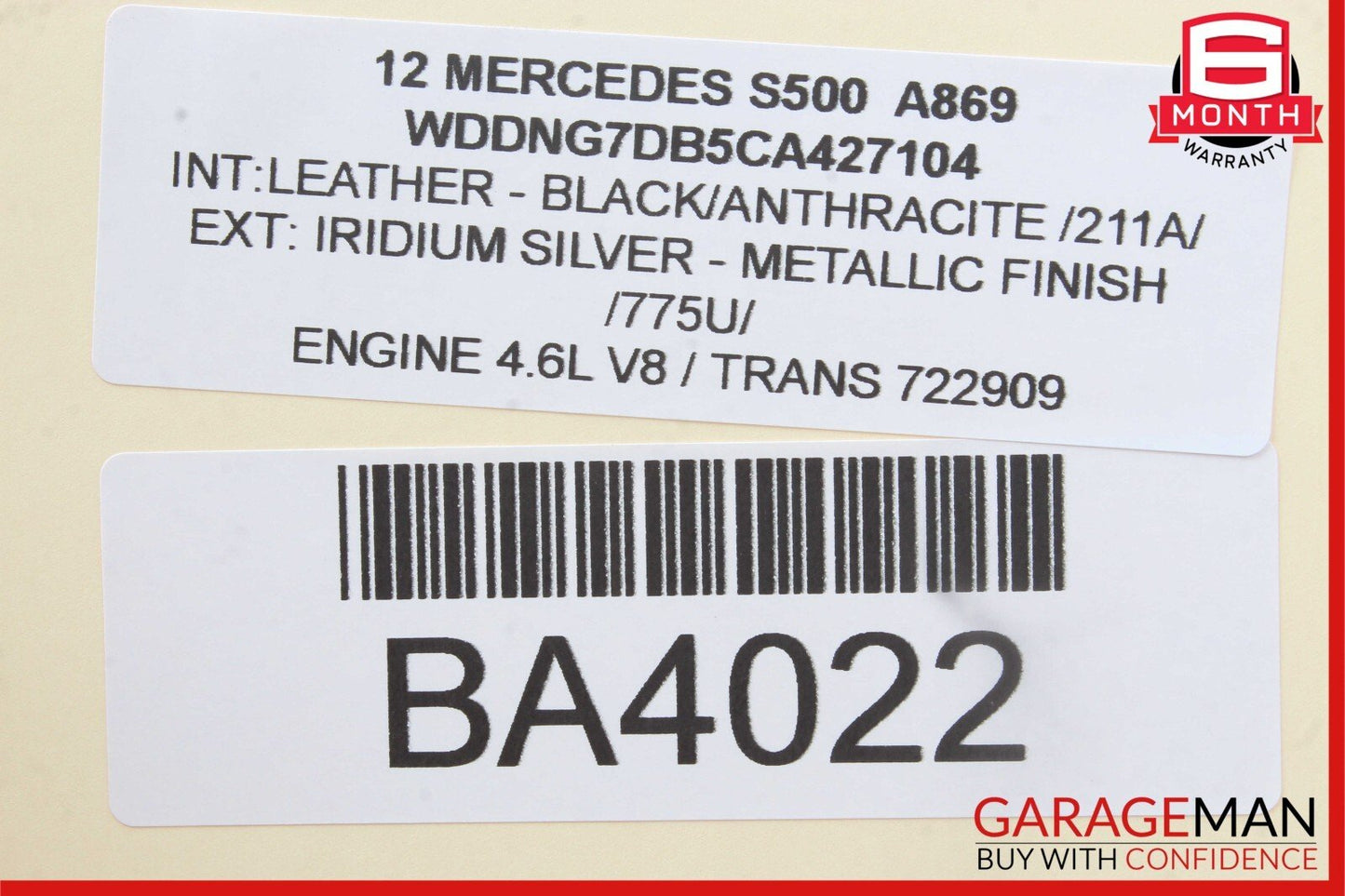 07-14 Mercedes CL550 S500 S600 Rear Trunk Lid Lock Open Unlock Release Handle