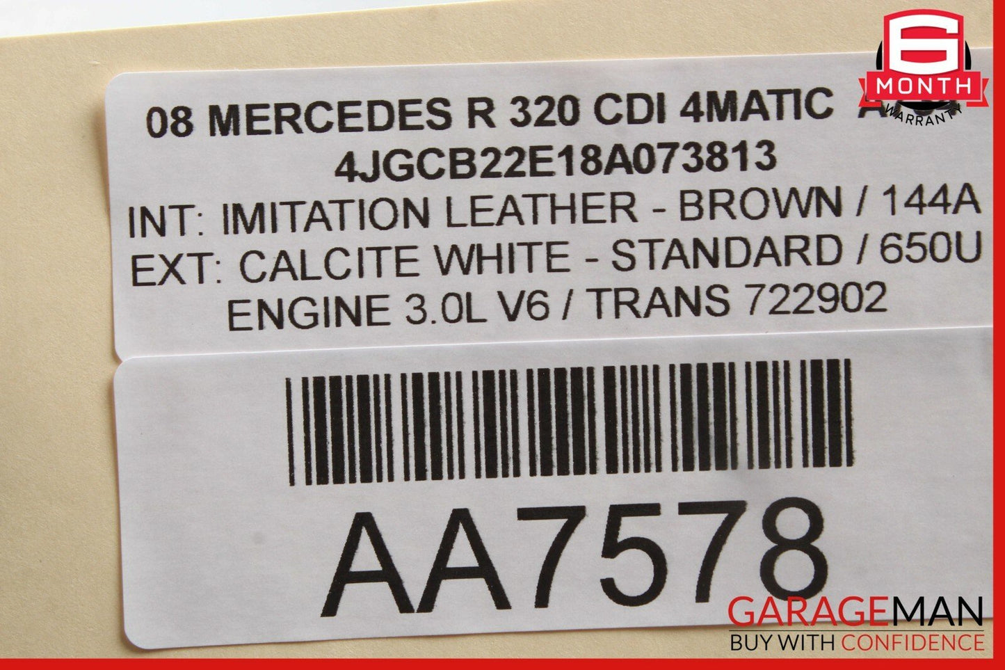 07-12 Mercedes W251 R320 ML350 Front Top Overhead Dome Light Map Lamp Brown