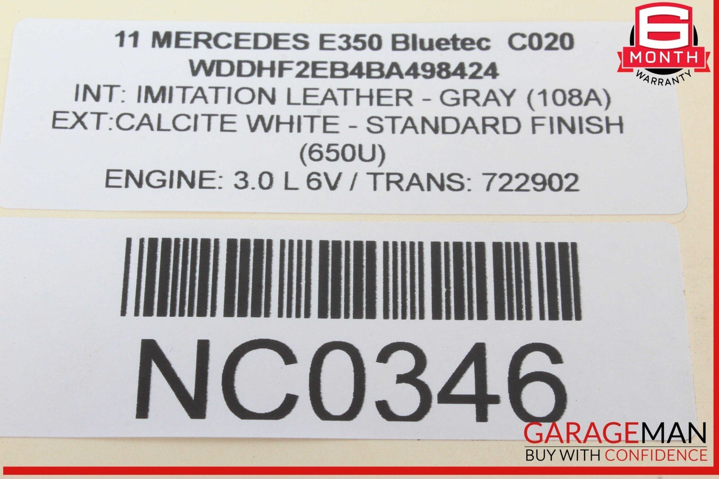 10-13 Mercedes W212 E350 Bluetec Rear Right Side Inner Tail Light Lamp OEM