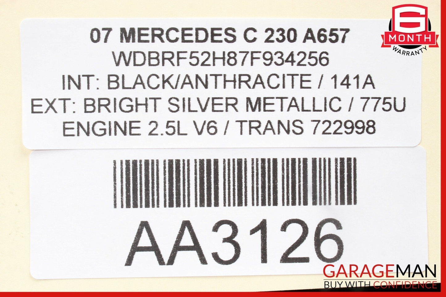 01-07 Mercedes W203 C230 C320 C32 AMG Sedan Rear Right Door Lock Latch Actuator