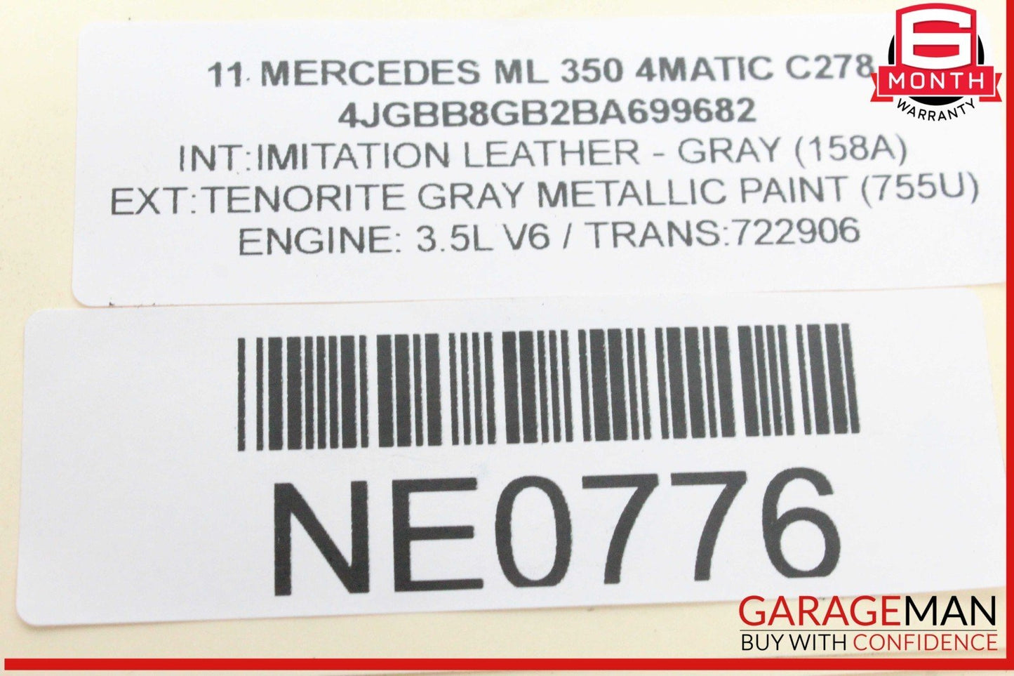 06-12 Mercedes W164 ML350 4MATIC Right Side Engine Mount w/ Bracket & Shield OEM