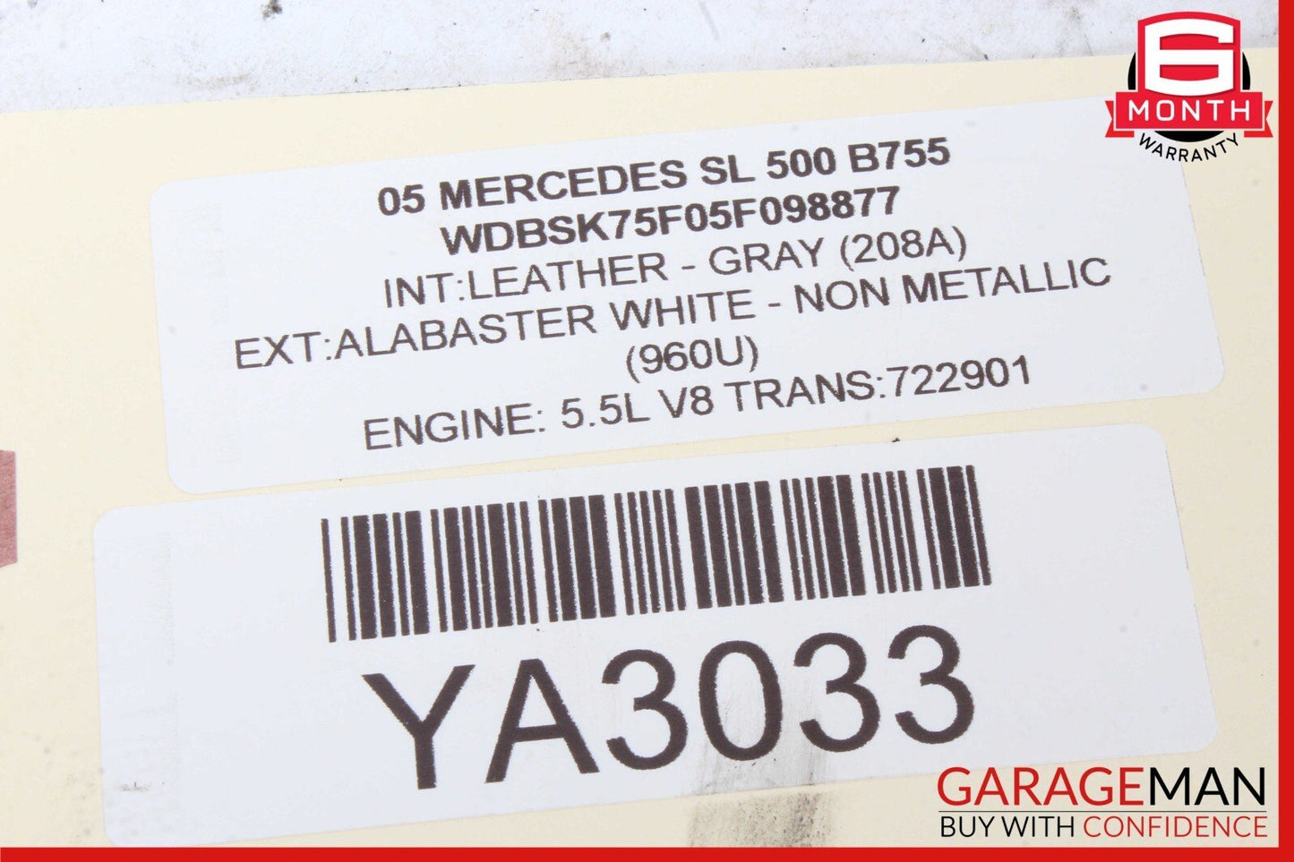 03-06 Mercedes R230 SL500 SL600 Front Right Hydraulic Shock Absorber Strut OEM