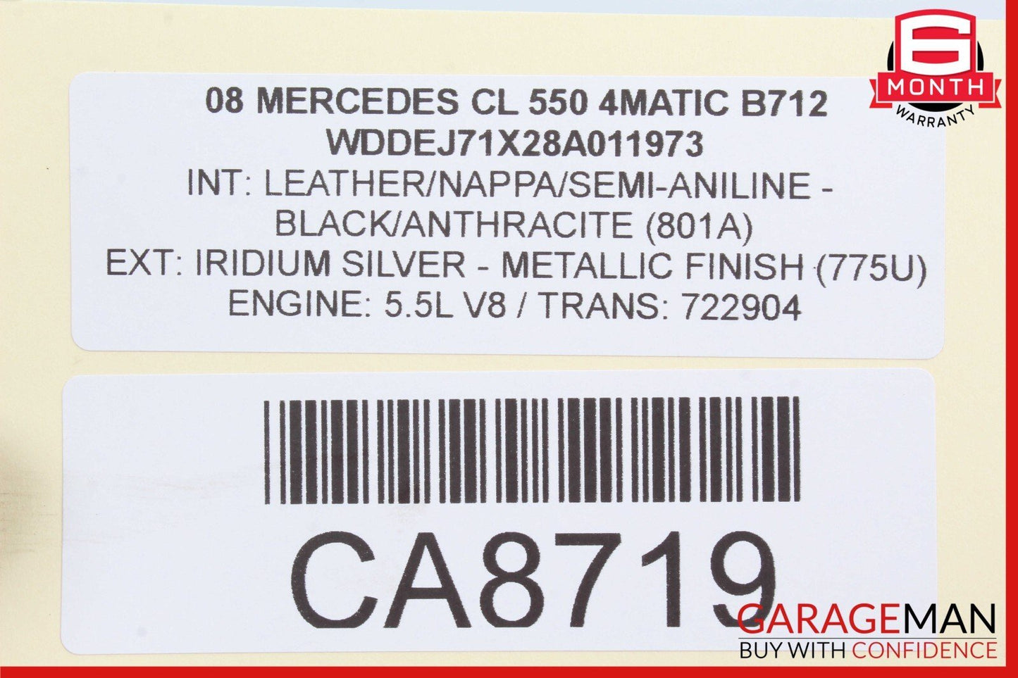 07-18 Mercedes-Benz CL550 W216 Rear Left or Right CV Axle 2213502010 Genuine