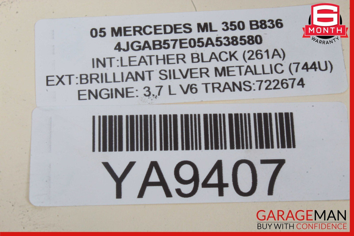 98-05 Mercedes W163 ML350 ML55 AMG Rear Glass Windshield Wiper Motor Unit