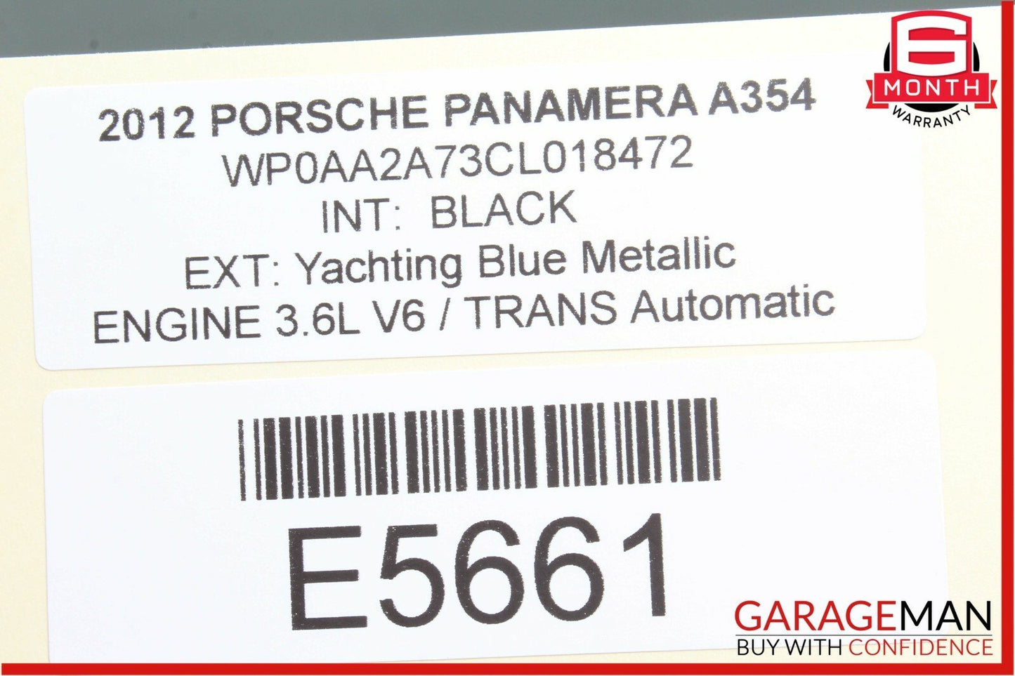 10-15 Porsche Panamera 970 Left Driver Side Engine Cover Trim Panel OEM
