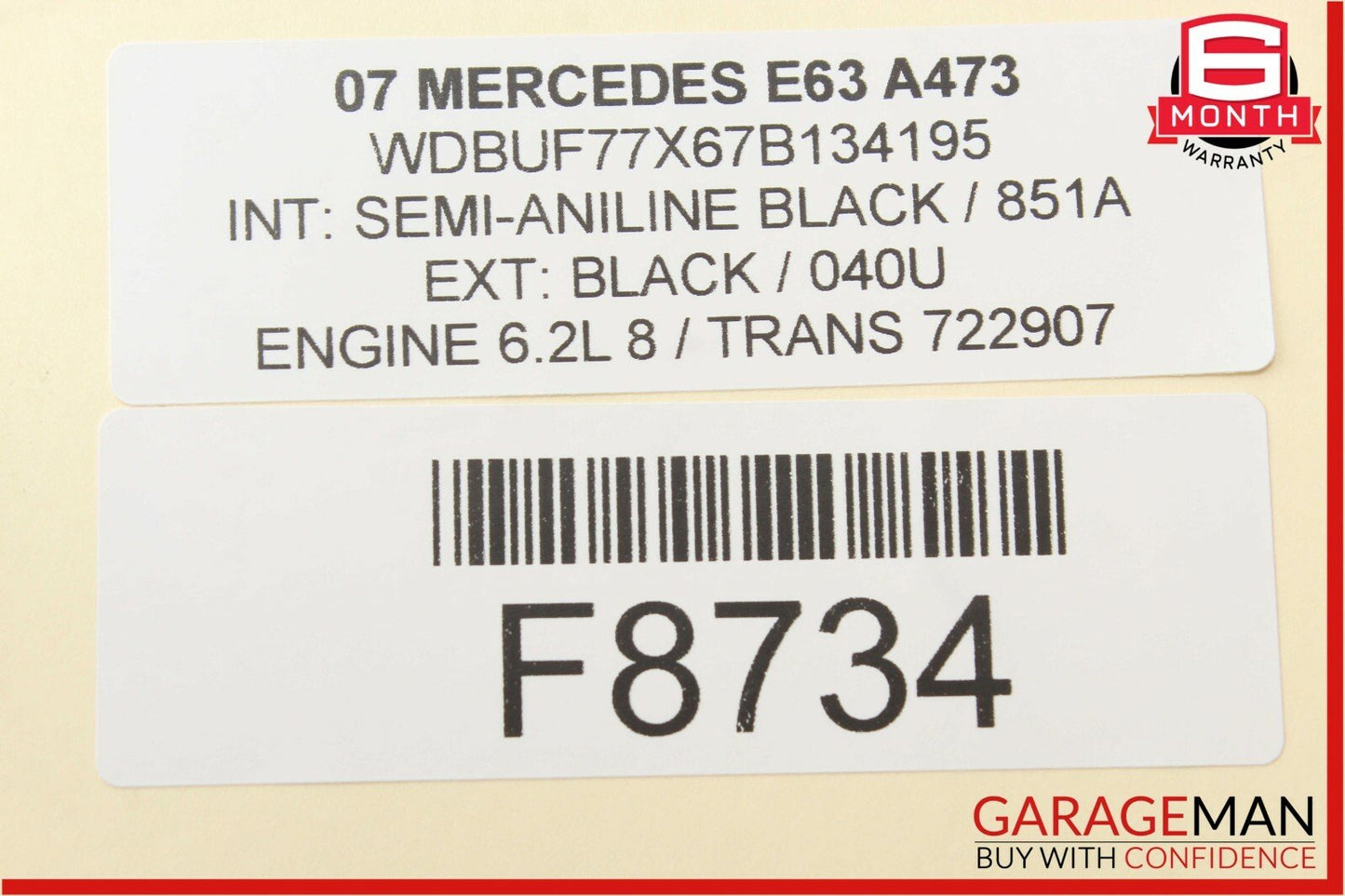 03-09 Mercedes W211 E63 AMG Rear Right Passenger Door Window Regulator Motor