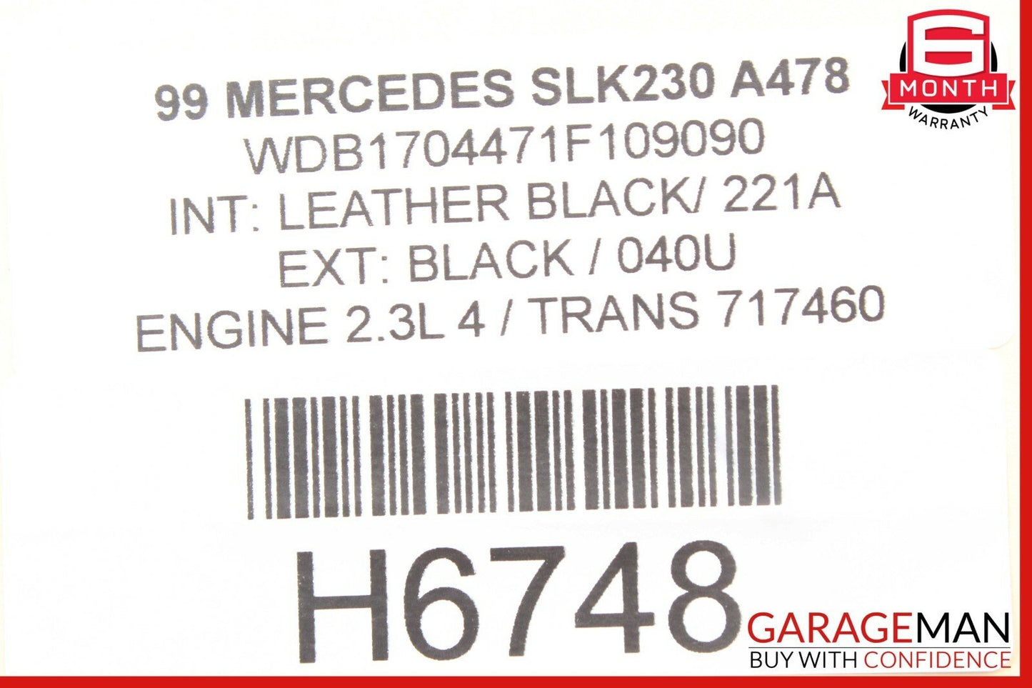 97-04 Mercedes R170 SLK230 Rear Left Side Top Convertible Hinge Support Bracket