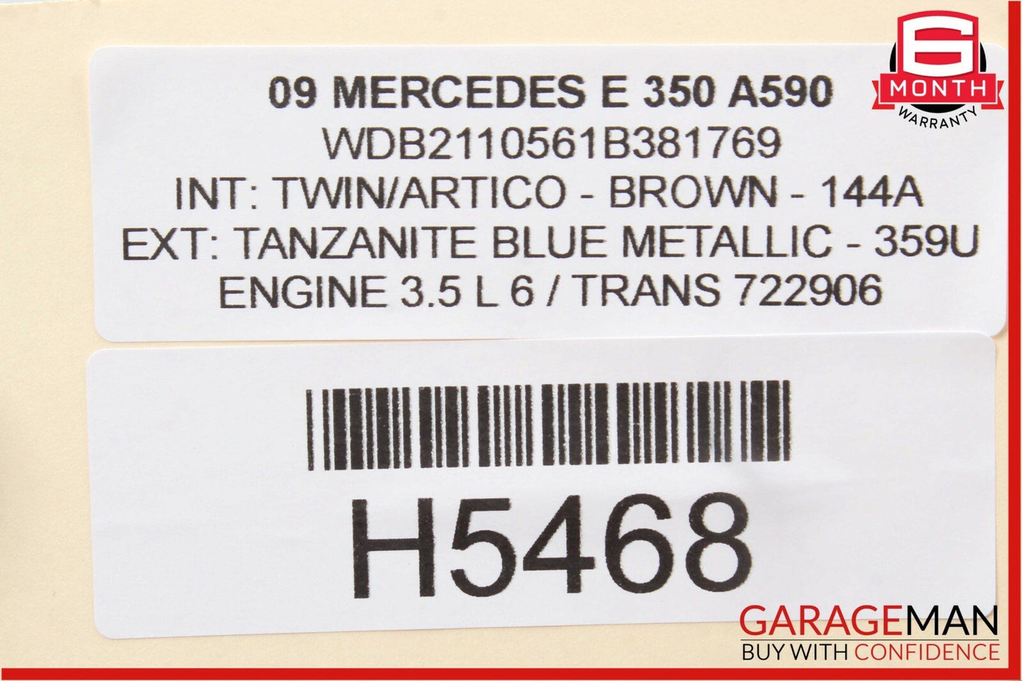 03-09 Mercedes W211 E320 E350 E500 Rear Left Side Exterior Door Handle Blue OEM