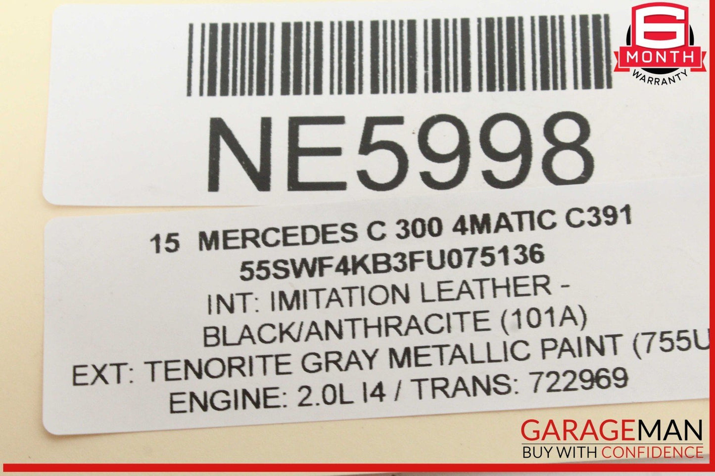 15-18 Mercedes W205 C300 4MATIC Rear Right Side CV Axle Halfshaft 2053503102 OEM