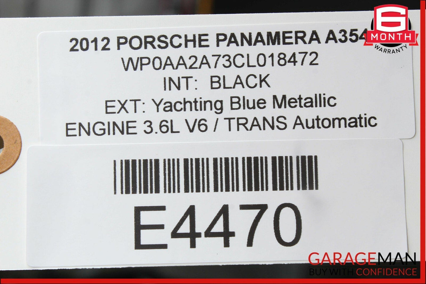 10-15 Porsche Panamera 970 Front Right Passenger Side Sunvisor Sun Visor Shade