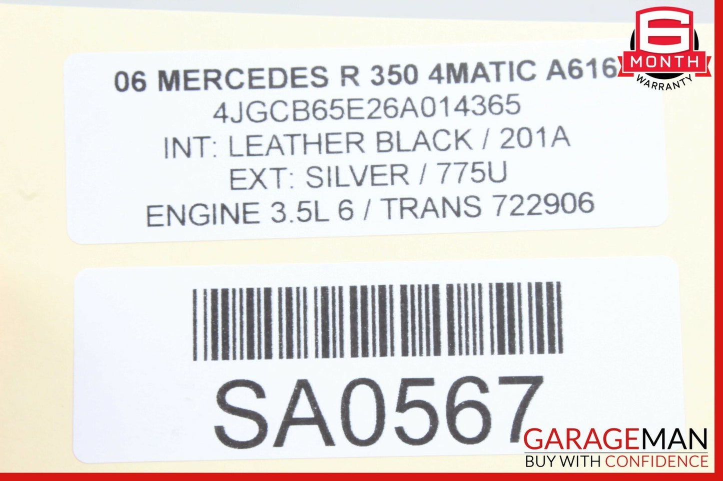 06-12 Mercedes W251 R350 GL450 Window Regulator Motor Front Left Side OEM