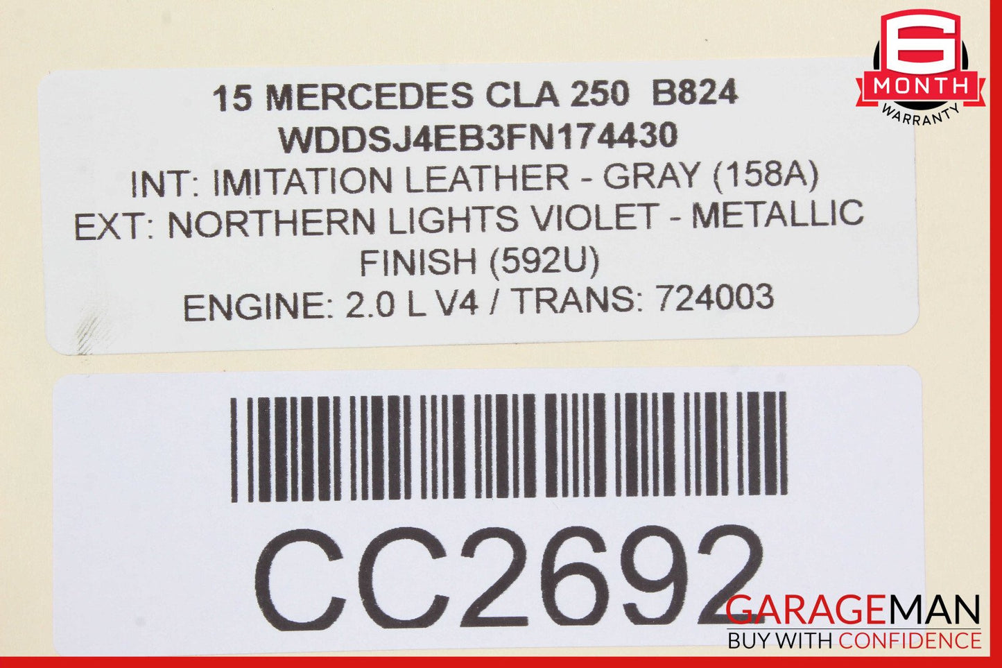 14-18 Mercedes W117 CLA250 Front Left Interior Door Trim Panel Cover Assembly