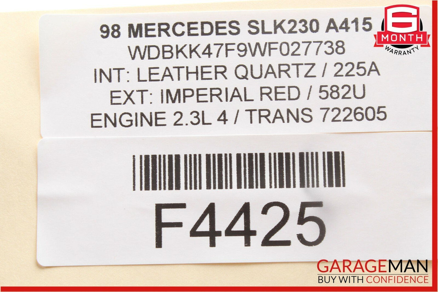 97-00 Mercedes R170 SLK230 Front Left Driver Side Window Regulator Motor OEM