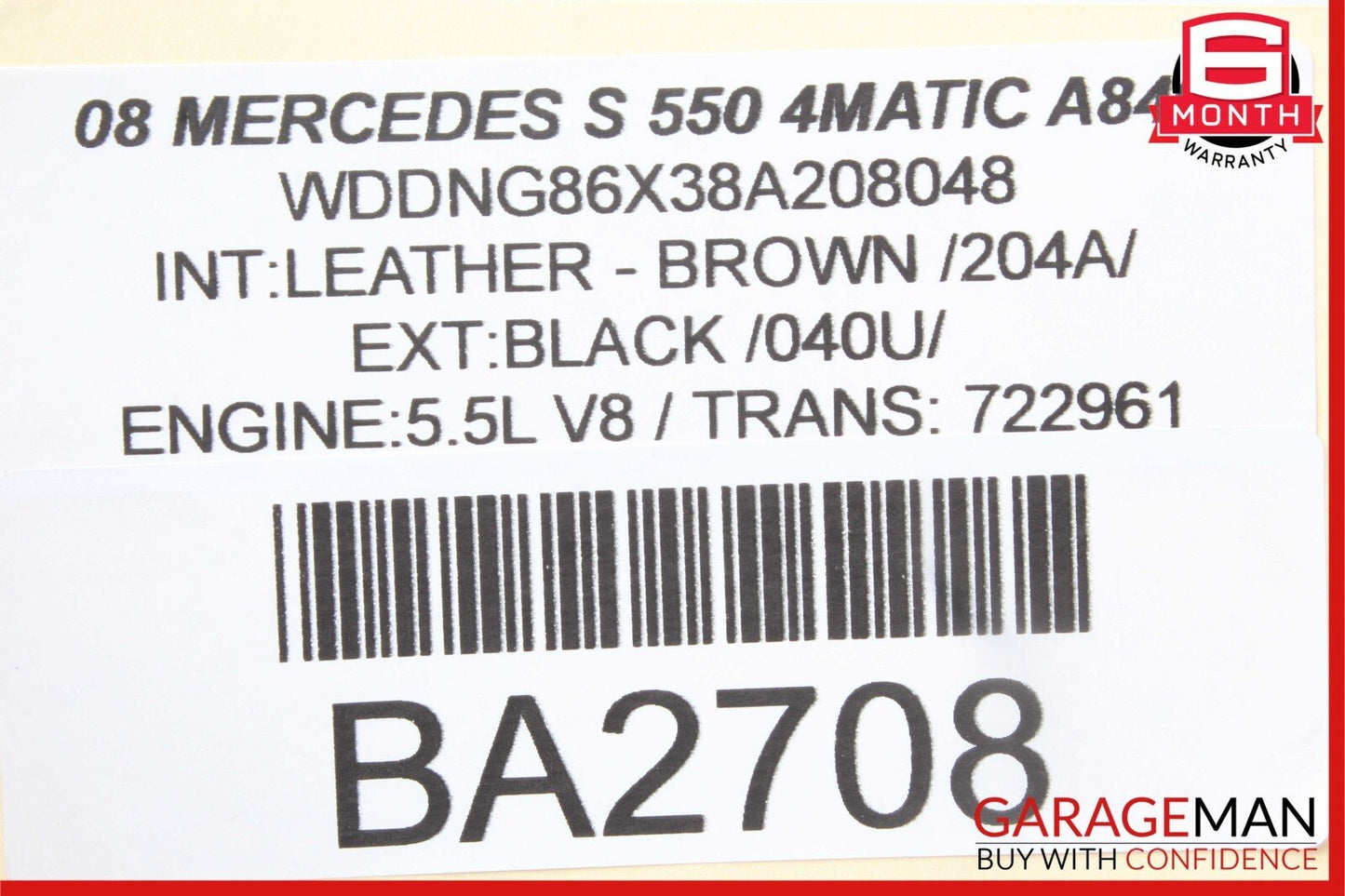 07-11 Mercedes W221 S550 CL550 S63 AMG Windshield Night Vision Camera OEM