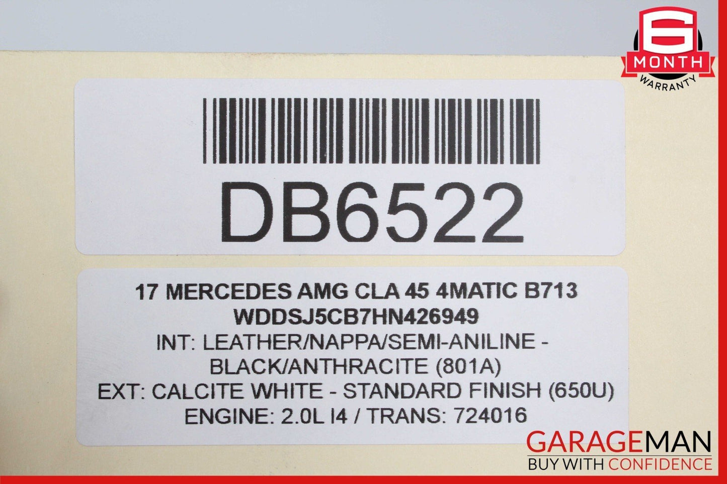 14-18 Mercedes W117 CLA45 AMG Front Right Side Top Upper Seat Cushion Cover OEM