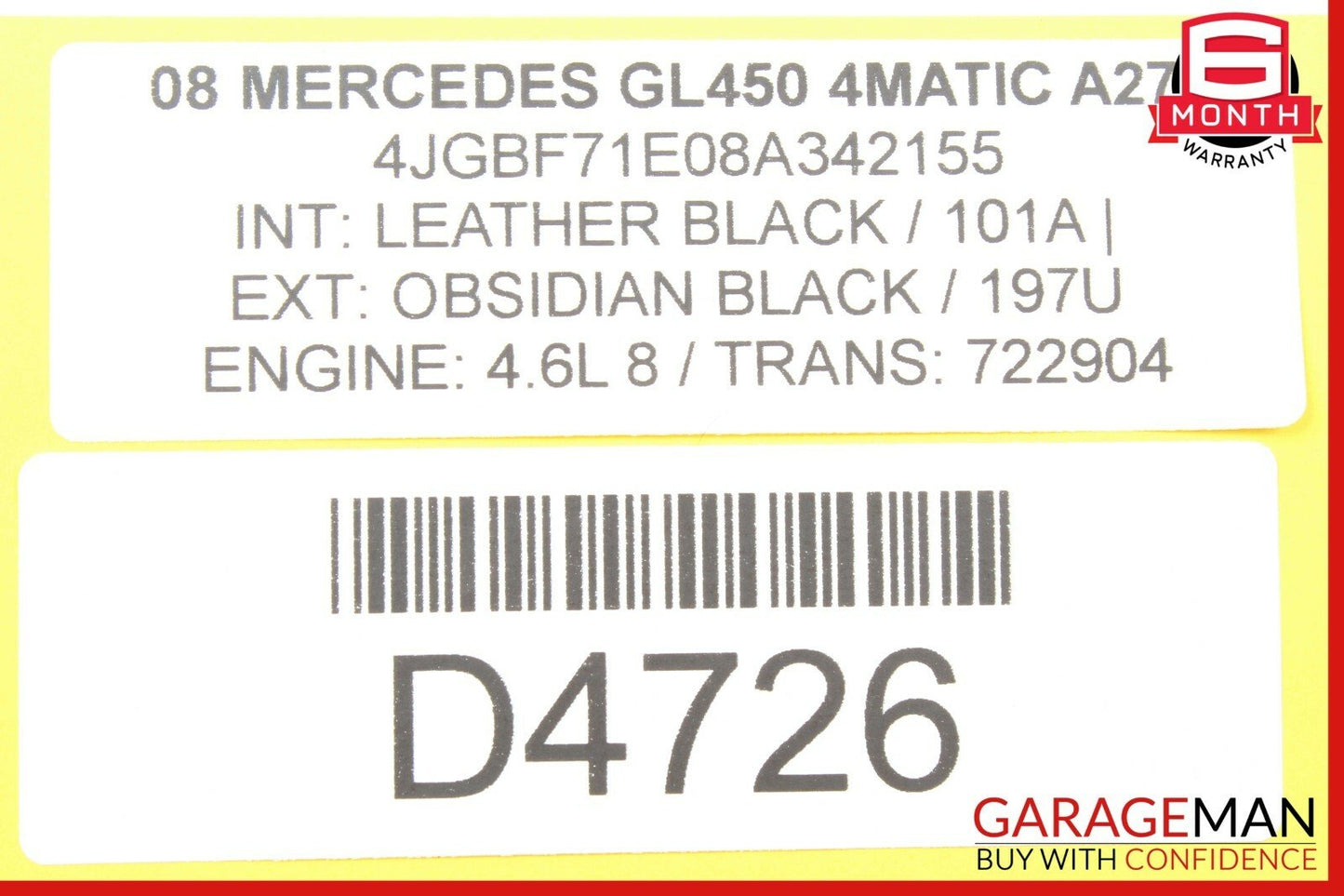 06-12 Mercedes X164 GL450 R350 Front Right Side Exterior Door Handle Black OEM