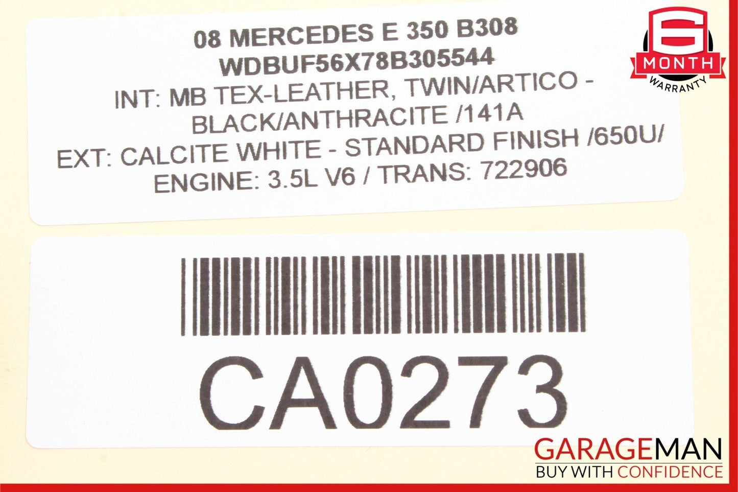 07-09 Mercedes W211 E350 Exterior Door Handle Front Right Side White OEM
