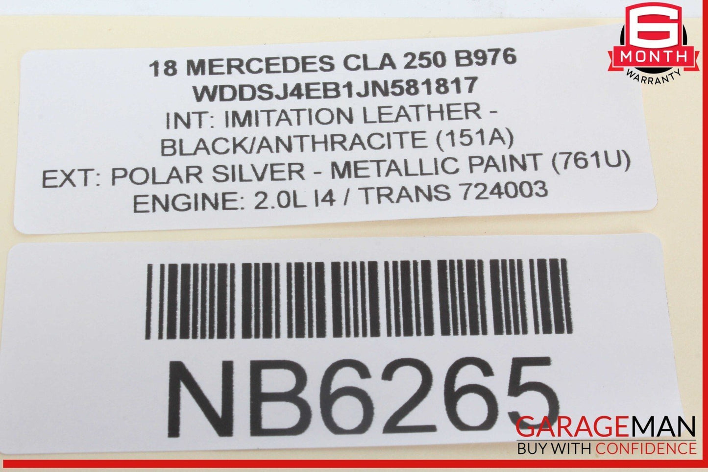 08-21 Mercedes W117 CLA250 C300 GLK350 Rear Overhead Dome Light OEM