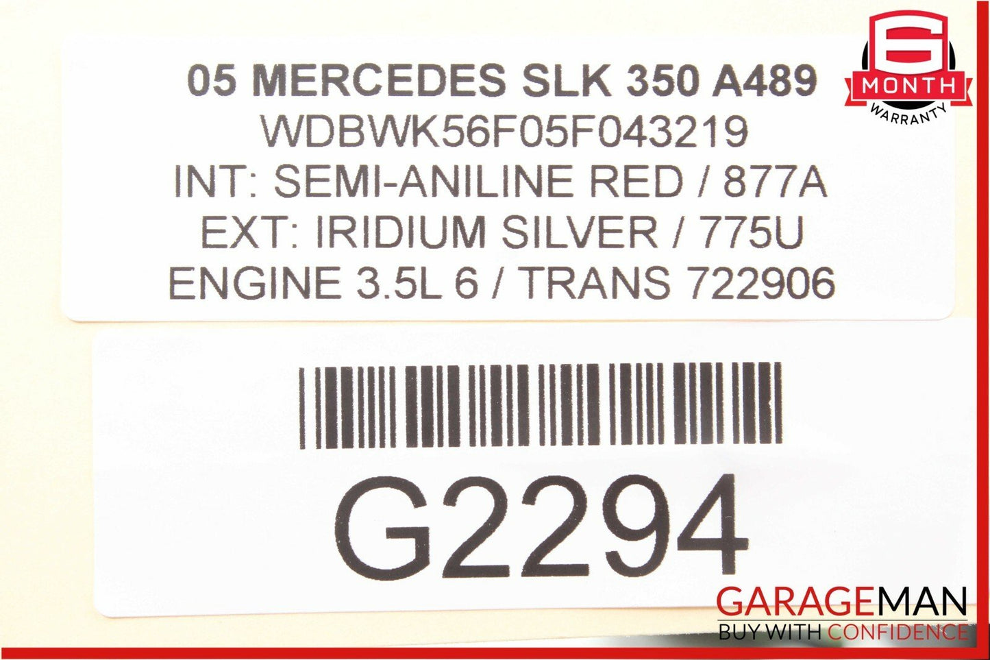 05-11 Mercedes R171 SLK350 Front Right Side Lower Control Arm OEM
