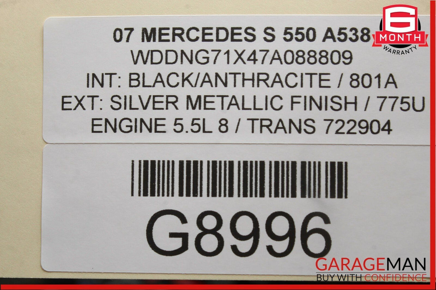 07-13 Mercedes W221 S350 S550 Rear Right Keyless Go Door Lock Latch Actuator