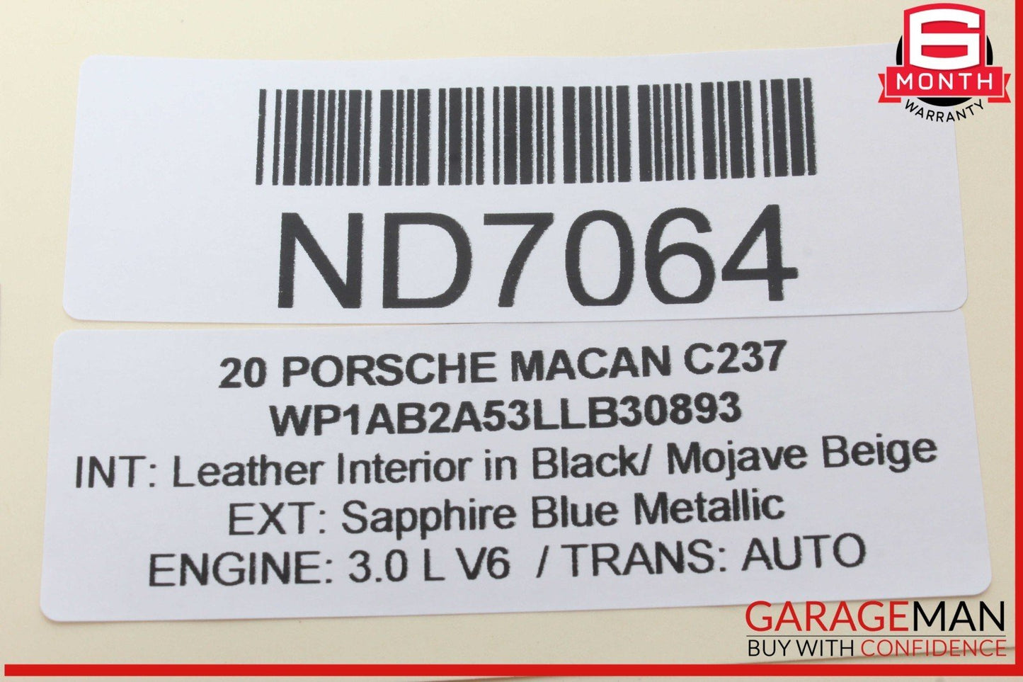 15-18 Porsche Macan 95B Gateway Control Module Unit 95B907530N OEM