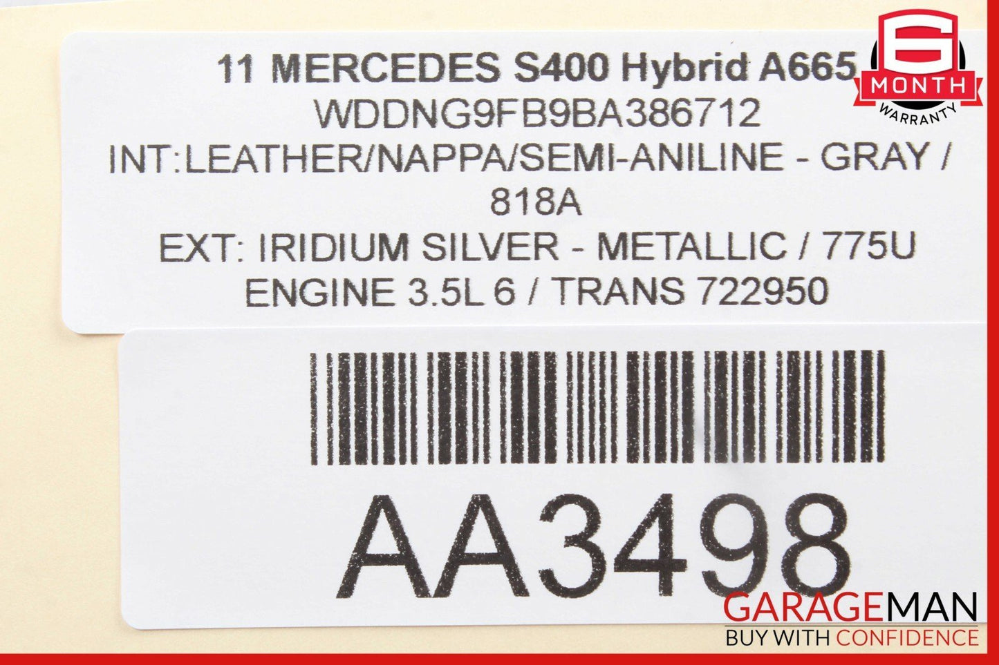 07-13 Mercedes W221 S400 Hybrid Window Regulator Motor Rear Left Driver Side OEM