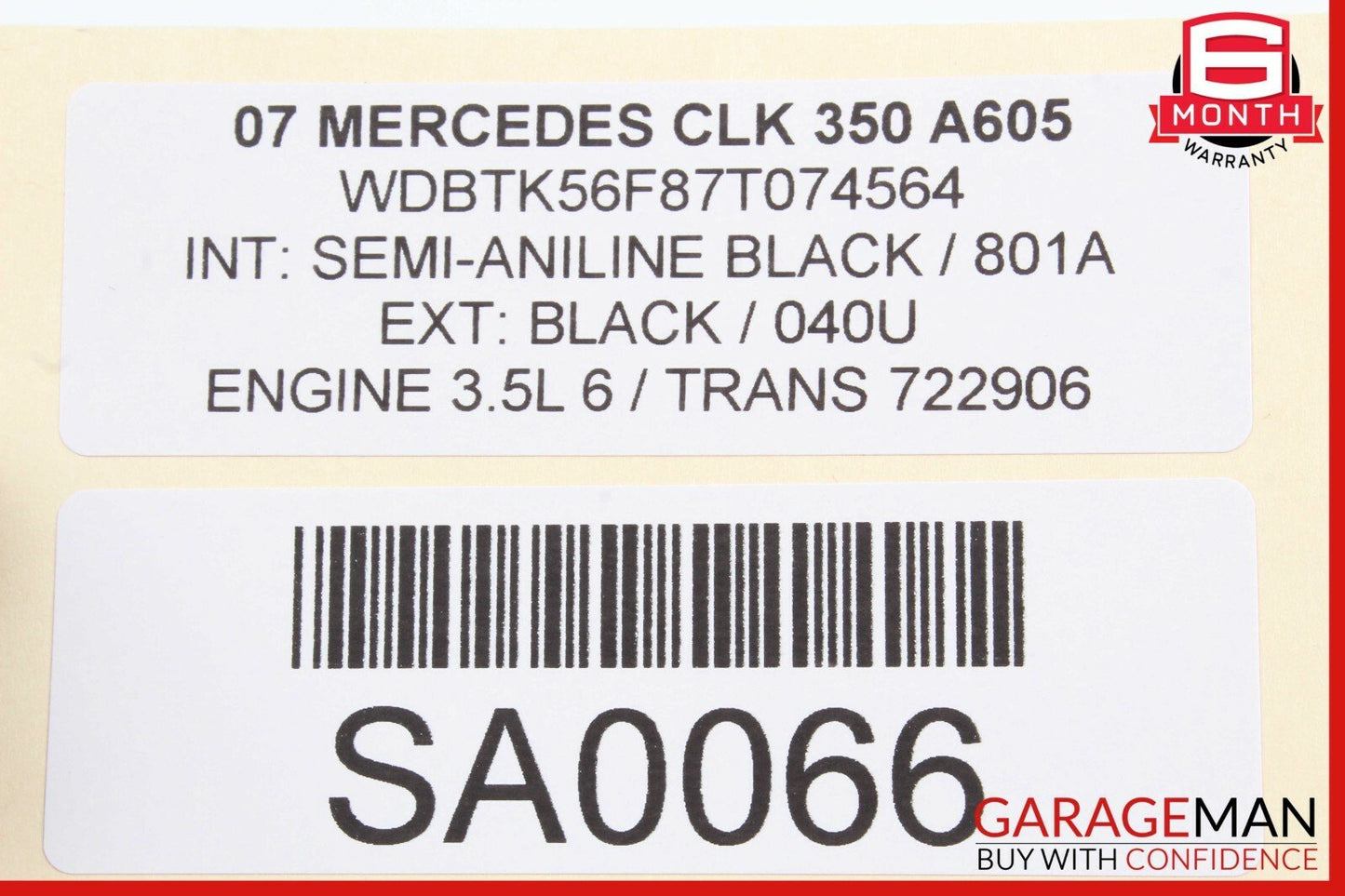 06-09 Mercedes W209 CLK350 Front Right Passenger Side Interior Door Panel OEM
