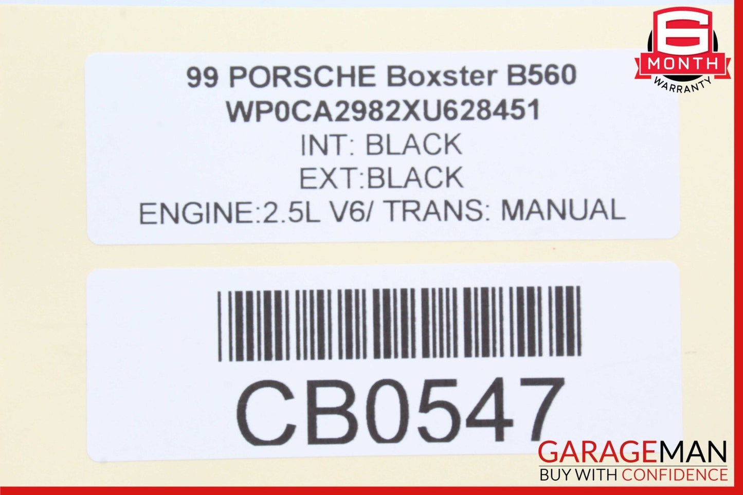 97-99 Porsche Boxster 996 2.5L Right Passenger Side Exhaust Manifold Header