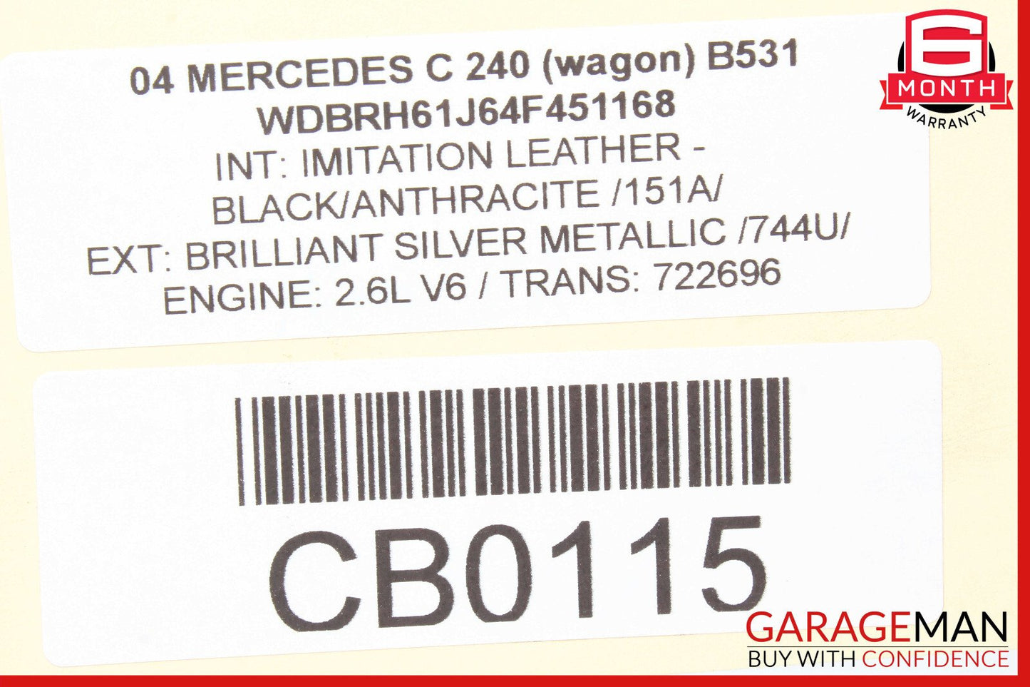 03-05 Mercedes W203 C240 Rear Right Passenger Side Axle Shaft OEM