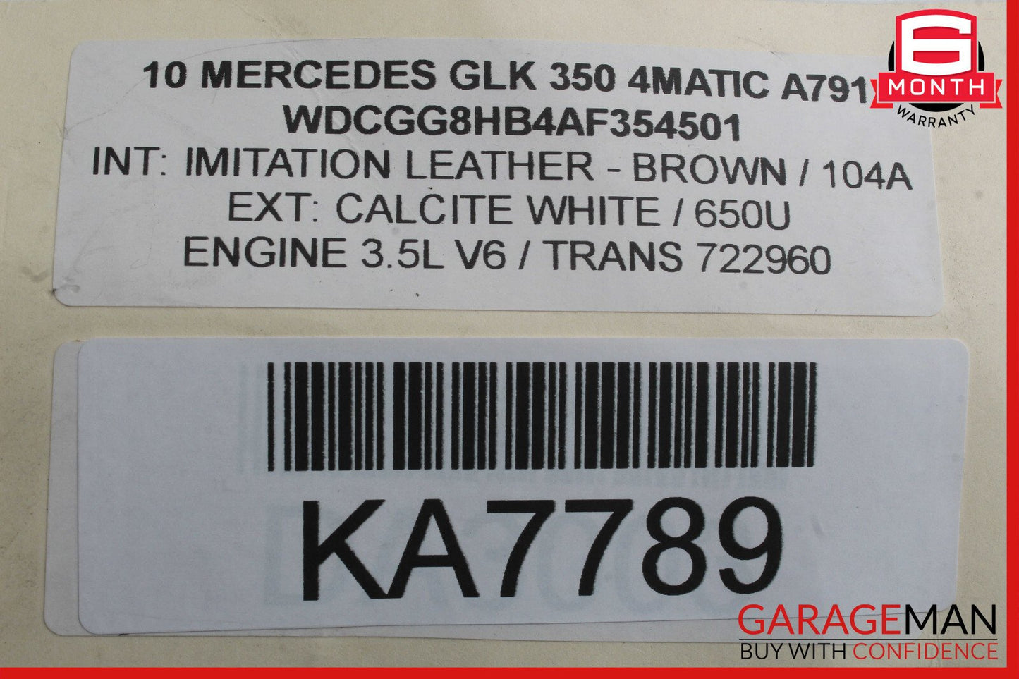 08-15 Mercedes X204 GLK350 Front Right Door Window Regulator Motor OEM
