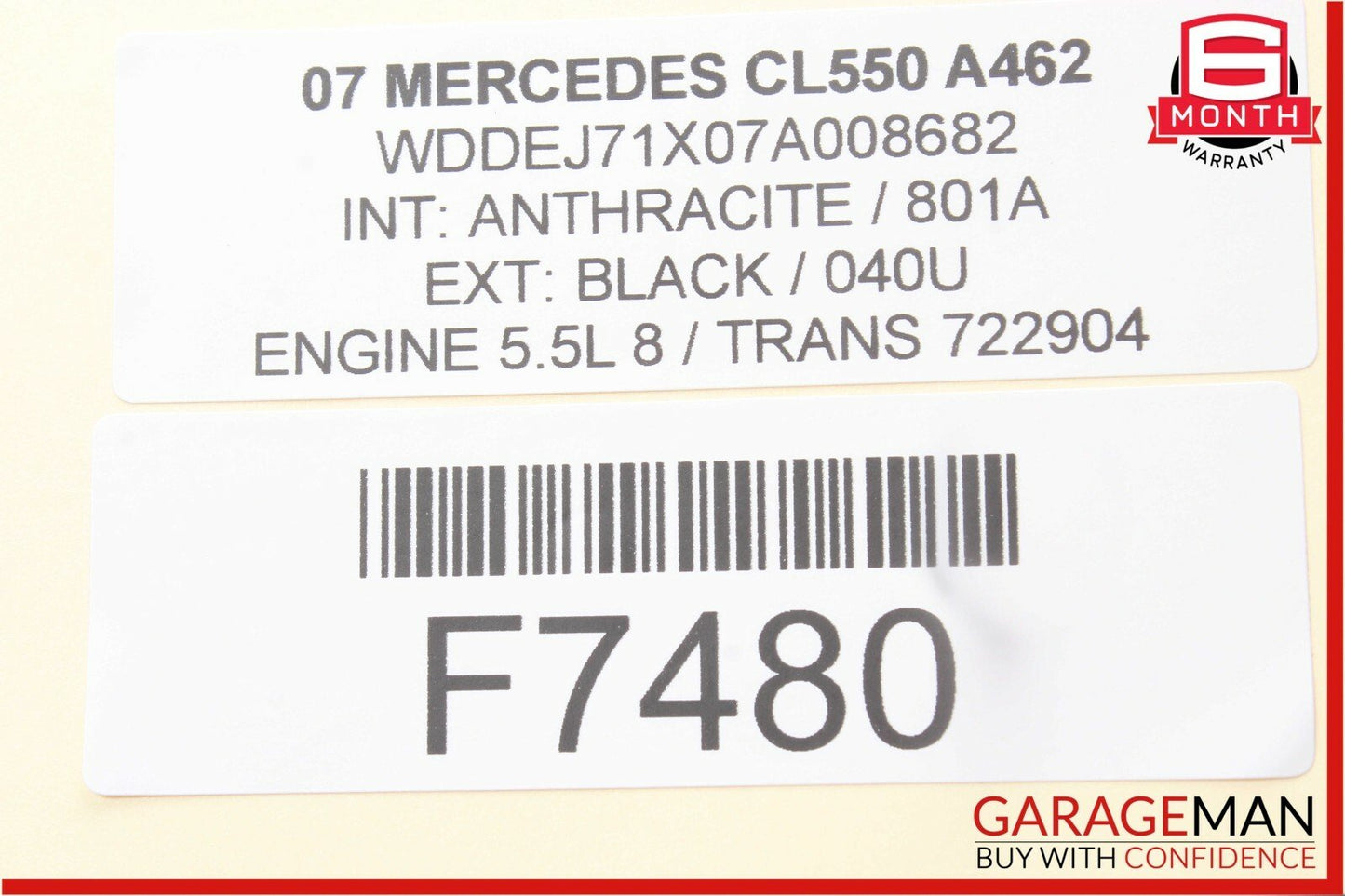 07-13 Mercedes W216 CL550 Front Right / Left Side Seat Headrest Head Rest Black