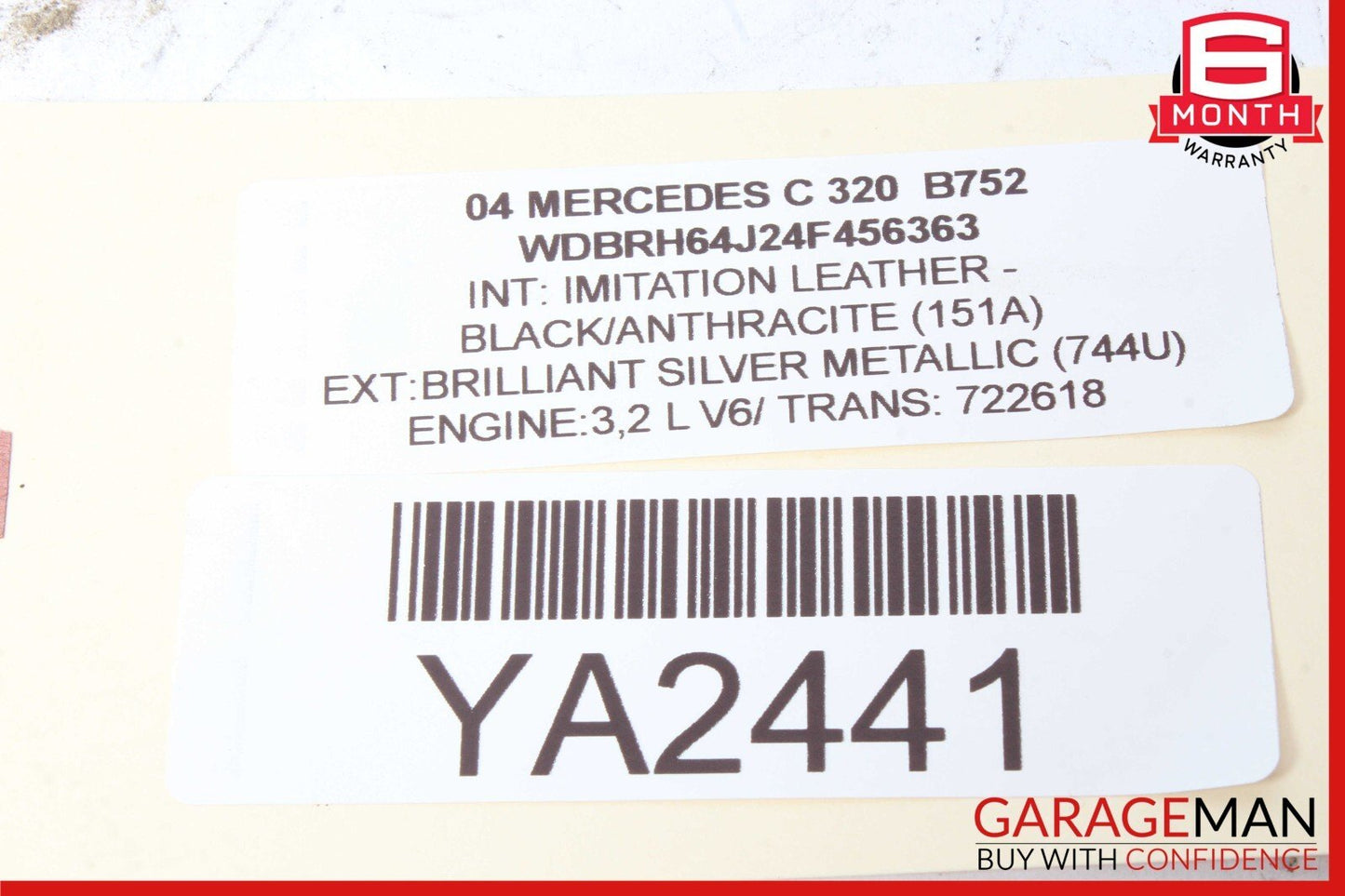 04-07 Mercedes W203 C320 C55 AMG Front Left Side Mirror Door Rear View OEM