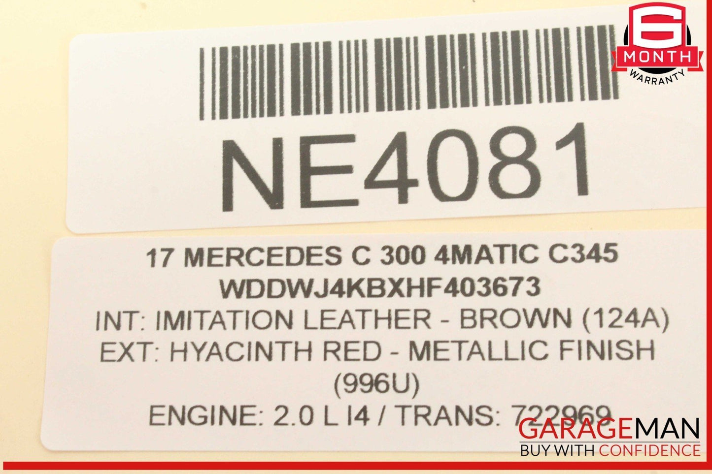 15-20 Mercedes W205 C300 4MATIC Front Left Side Lower Forward Control Arm OEM