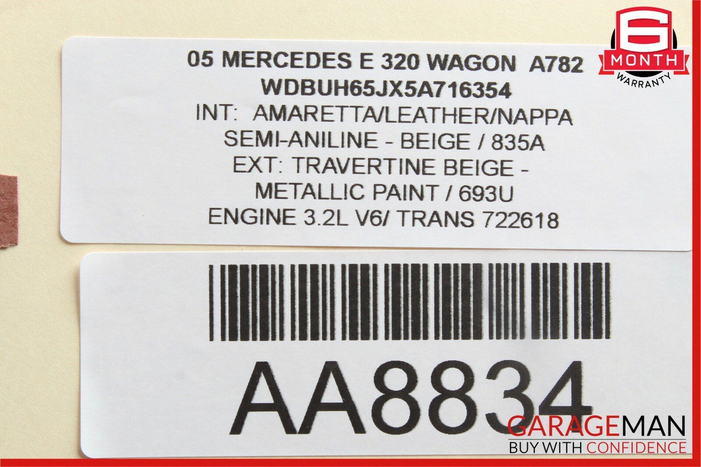 03-09 Mercedes W211 E63 AMG Front Right Exterior Door Handle Keyless Go Beige
