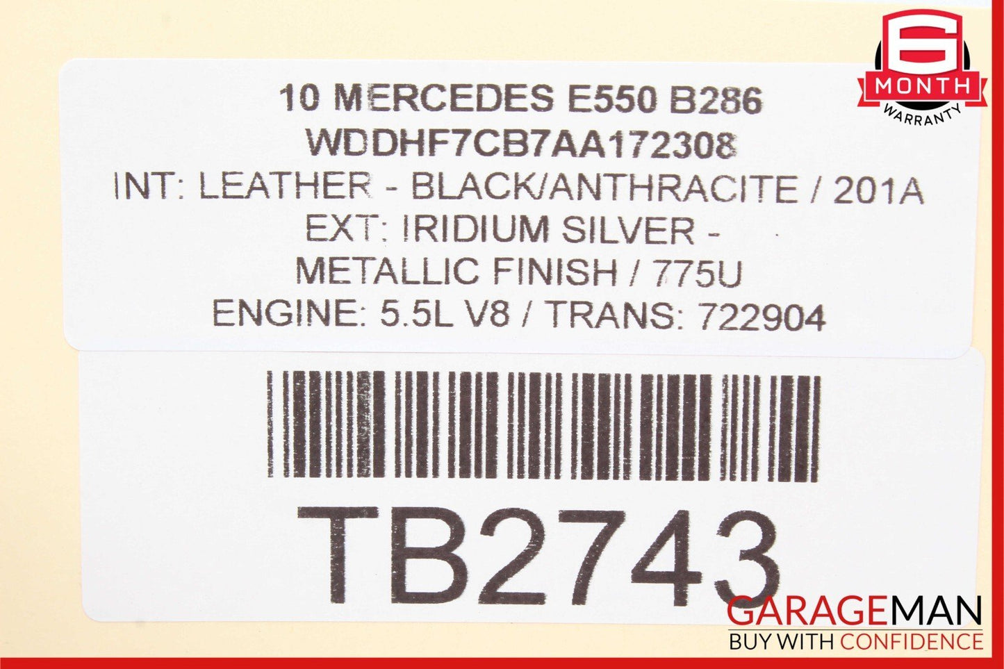 10-13 Mercedes W212 E550 E250 Inner Tail Light Lamp Rear Left Driver Side OEM