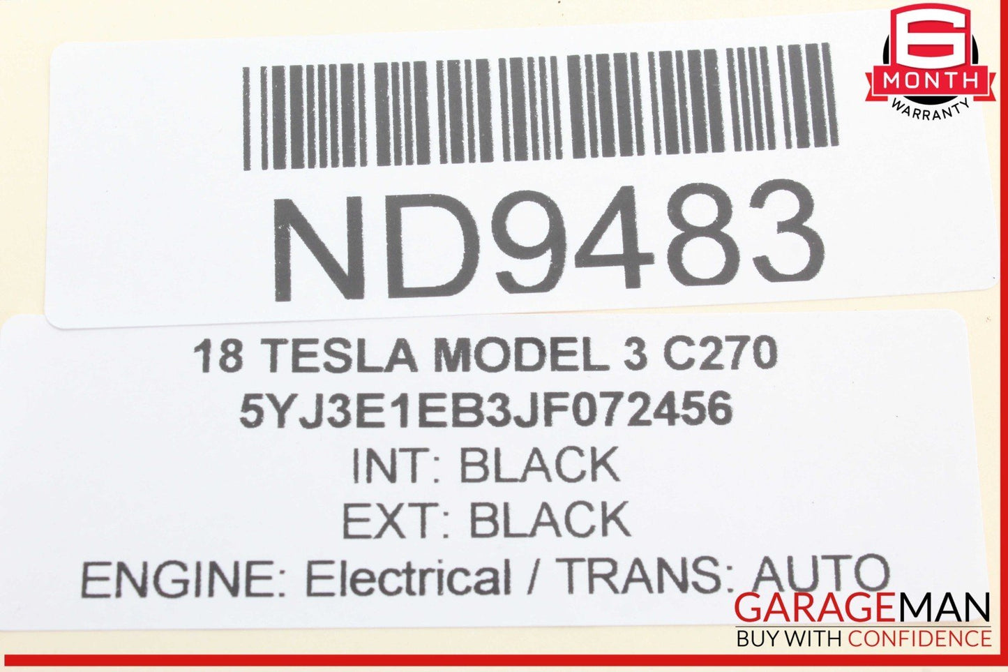 17-23 Tesla Model 3 Rear Bumper BCM Body Control Module Unit 109785500E OEM