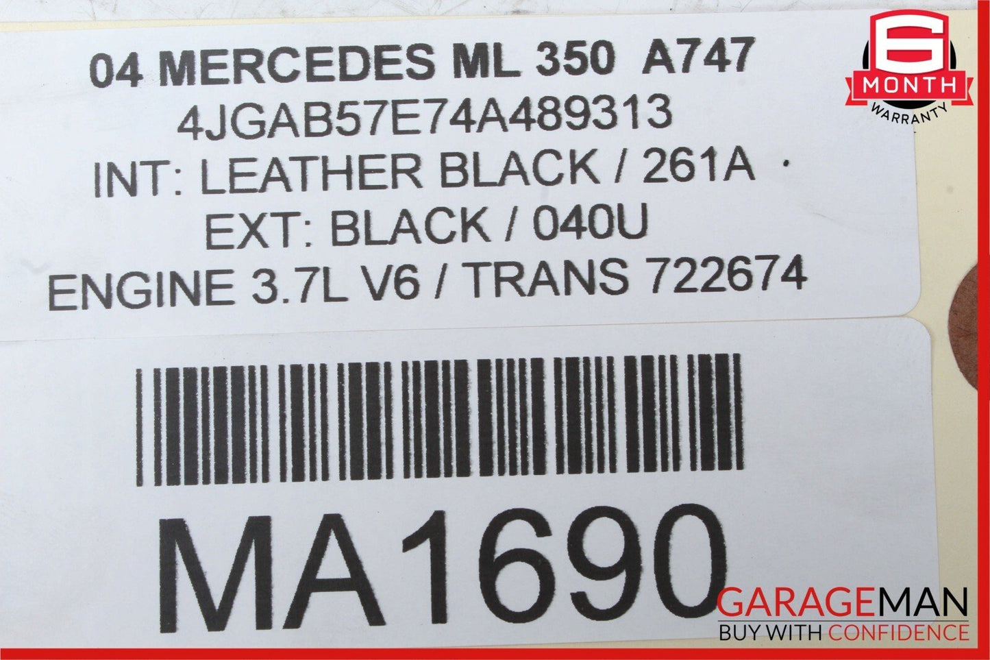 98-05 Mercedes W163 ML320 ML500 Front Left or Right Seat Headrest Head Rest OEM