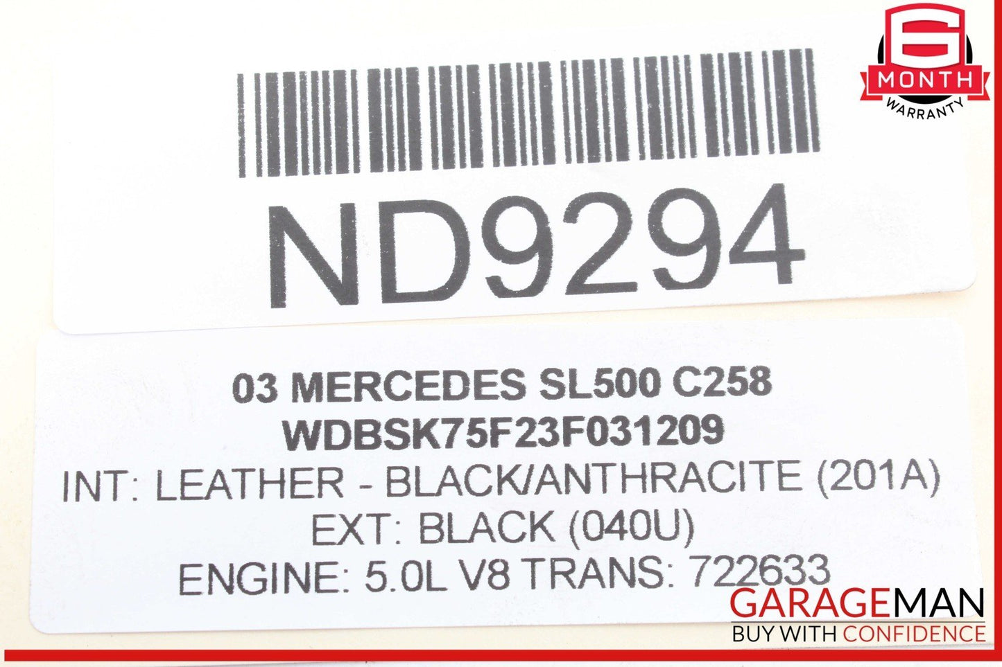 03-12 Mercedes R230 SL500 E500 Rear Left Side Upper Suspension Control Arm OEM