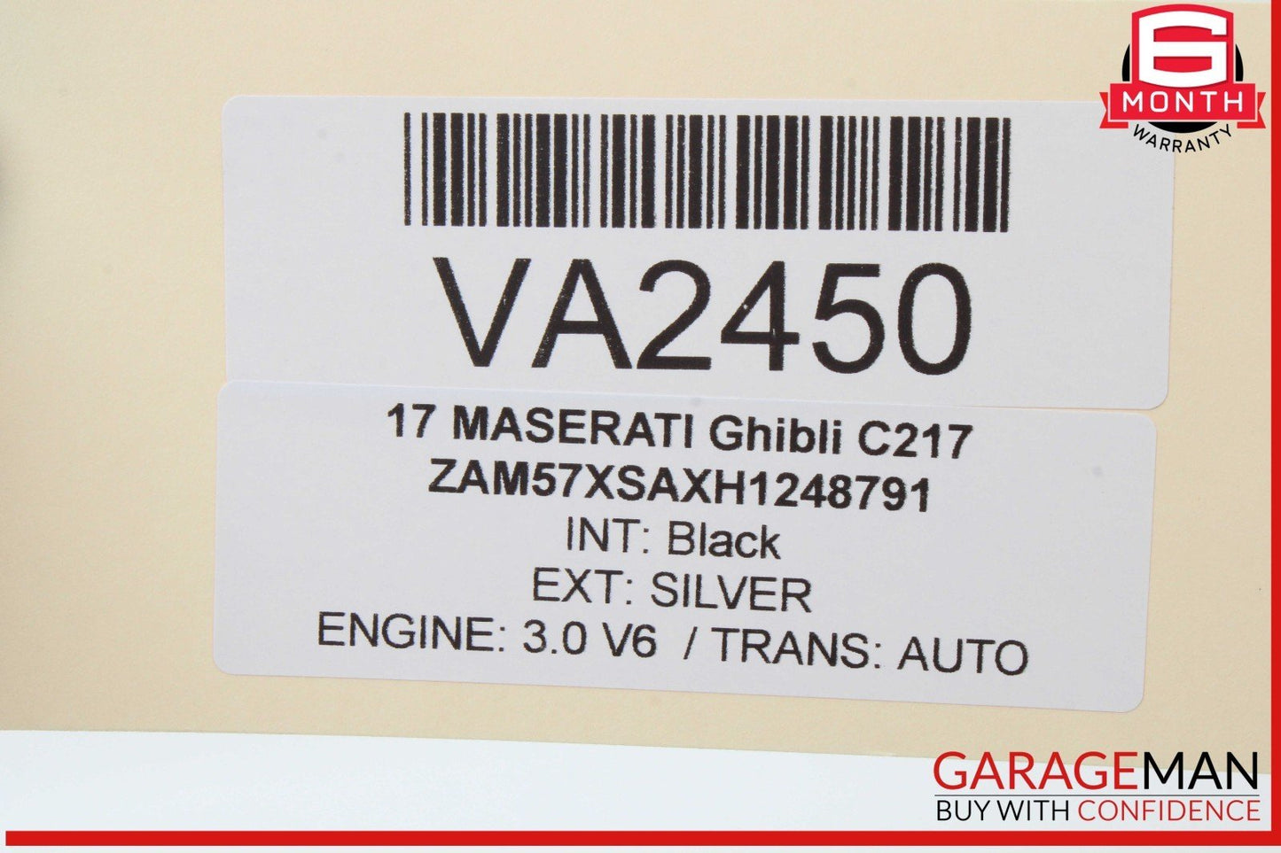 14-17 Maserati Ghibli Rear Center Console Air Vent Grill Grille Trim Assembly