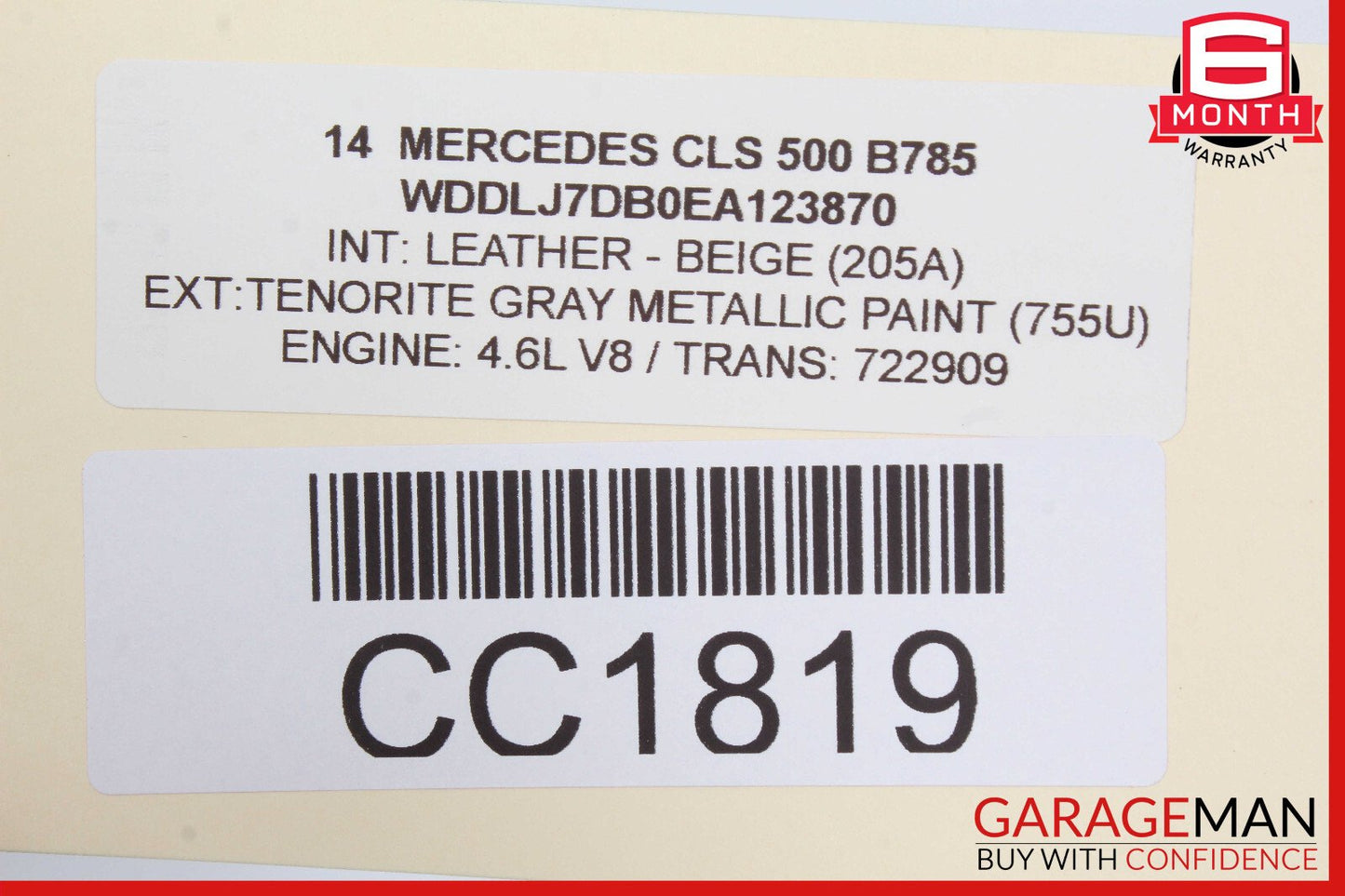 12-14 Mercedes W218 CLS550 Front Right Passenger Side Interior Door Panel OEM
