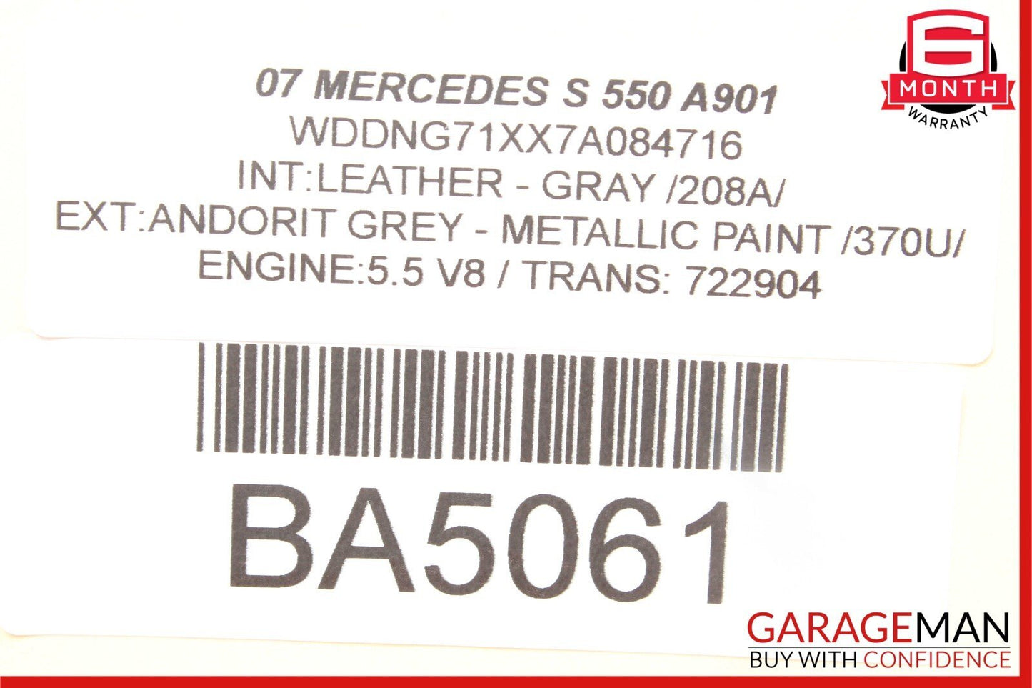07-11 Mercedes W221 S550 S600 CL550 S63 AMG Windshield Night Vision Camera OEM