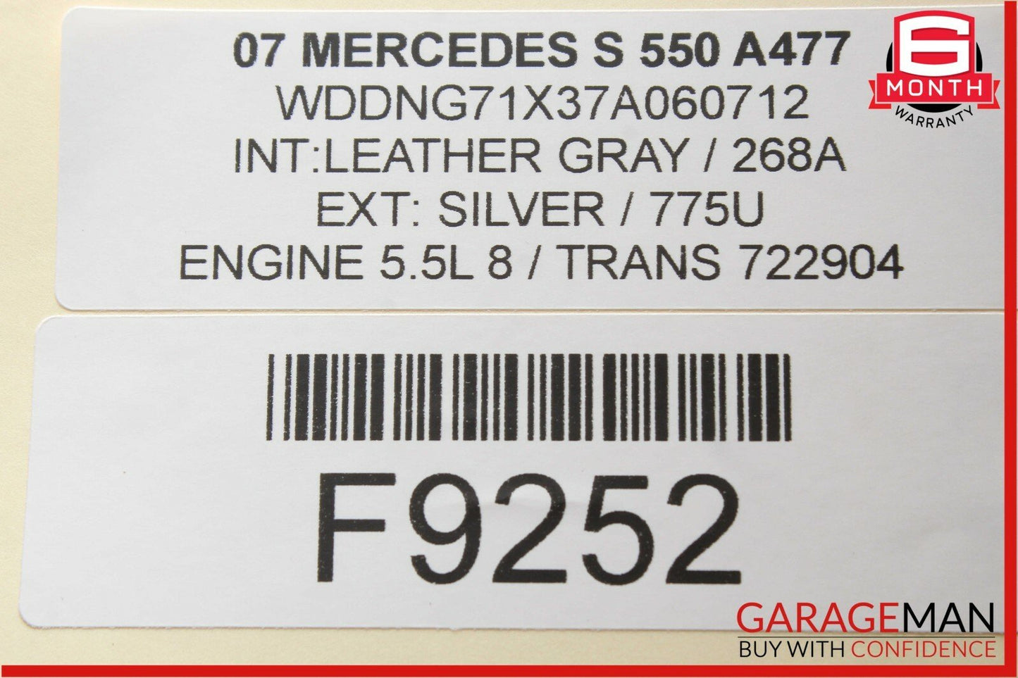 07-13 Mercedes W221 S550 Rear Left Side Door Window Switch Control Trim Gray