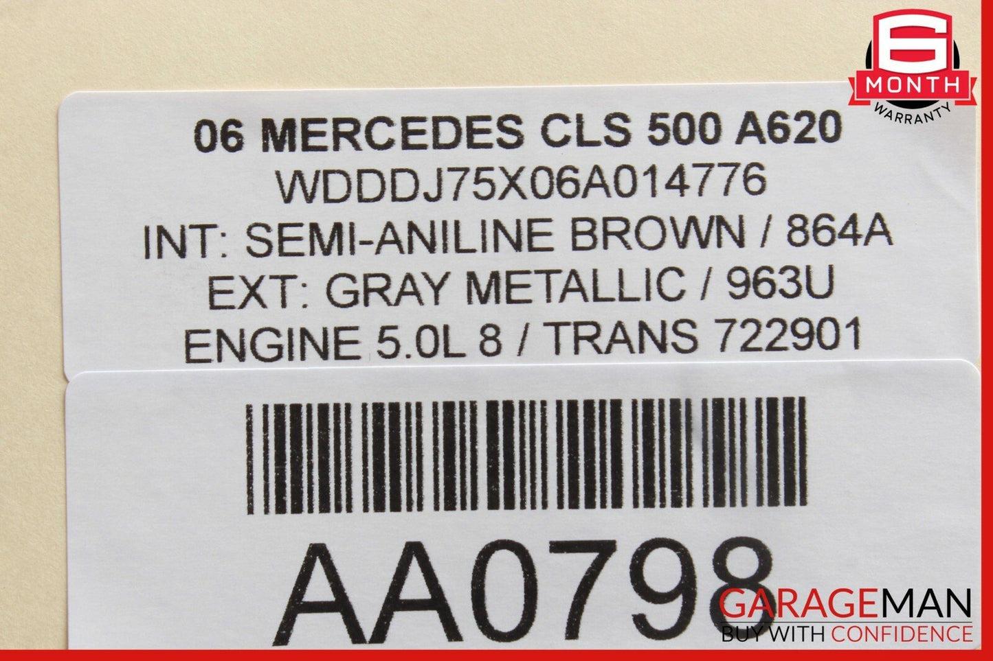 06-08 Mercedes W219 CLS500 Front Left Side Mirror Door Rear View OEM