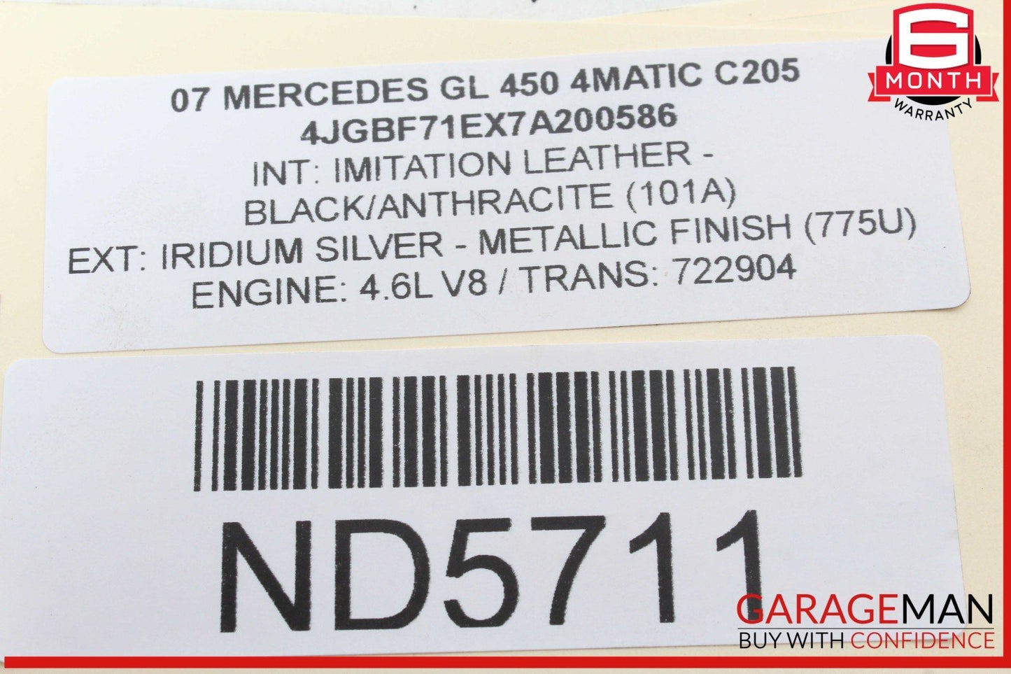06-13 Mercedes X164 GL450 4MATIC ML350 Rear Left or Right Upper Control Arm OEM